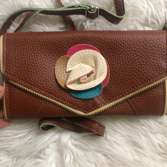 Handbags - Floral Brown purse / Clutch